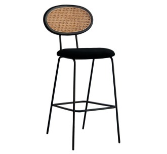 Mila Η65 metal stool with straw