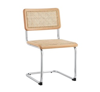 Leona metal chair with straw