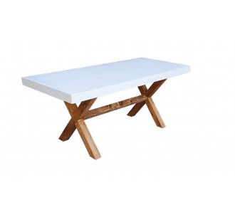 Turner τραπέζι 180x80 cement-ξύλο