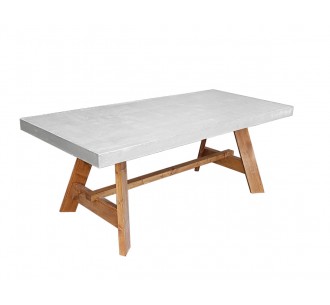 Monroe τραπέζι 200x90 cement-ξύλο