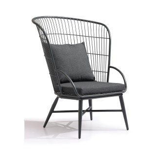 Strict metal lounge armchair