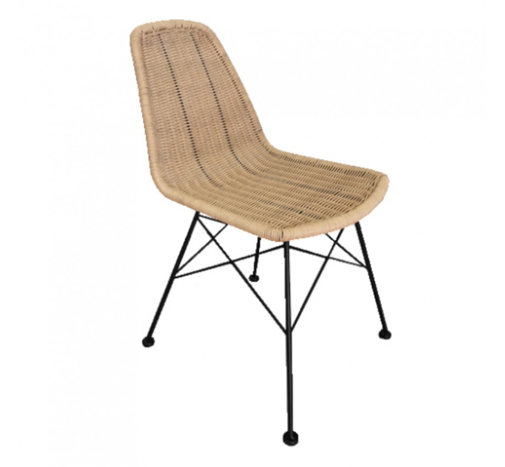 DENMARK CHAIR PE WOVEN NATURAL BLACK 44x57xH81cm