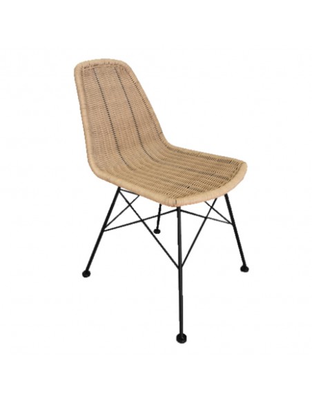 DENMARK CHAIR PE WOVEN NATURAL BLACK 44x57xH81cm