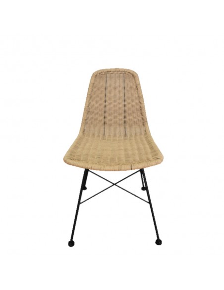DENMARK CHAIR PE WOVEN NATURAL BLACK 44x57xH81cm