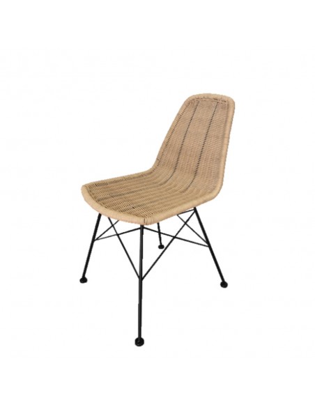 DENMARK CHAIR PE WOVEN NATURAL BLACK 44x57xH81cm