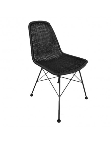 DENMARK CHAIR PE WOVEN BLACK BLACK 44x57xH81cm