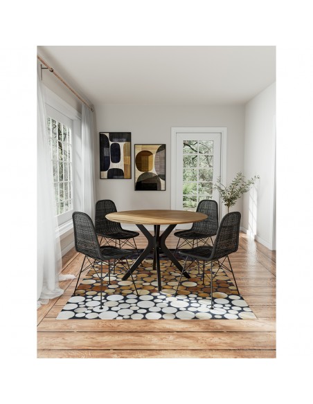 DENMARK CHAIR PE WOVEN BLACK BLACK 44x57xH81cm