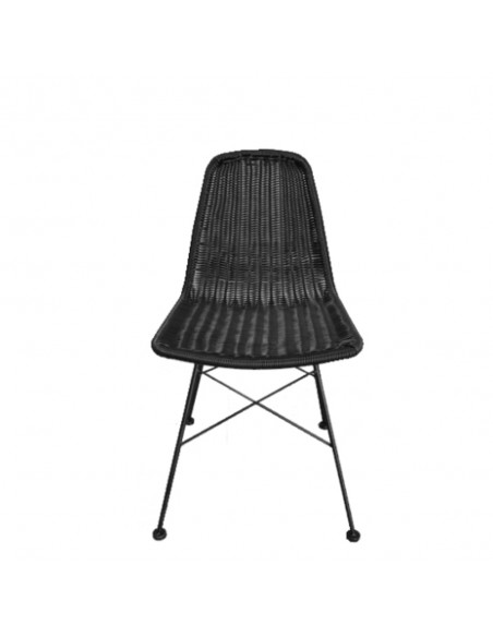 DENMARK CHAIR PE WOVEN BLACK BLACK 44x57xH81cm