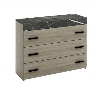 METROPOLIS PEDESTAL 3DRAWERS MELAMINE SONOMA DARK STONE 105x45xH78cm