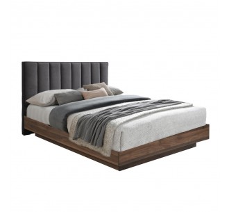 BOXY BED (FOR MATTRESS 160x200cm) GREY DARK WALNUT 165x211,5xH111,2cm