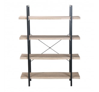 BRICK-URBAN BOOKCASE CHIPBOARD WITH MELAMINE CARTA NATURAL METAL BLACK 105x32xH140cm 2