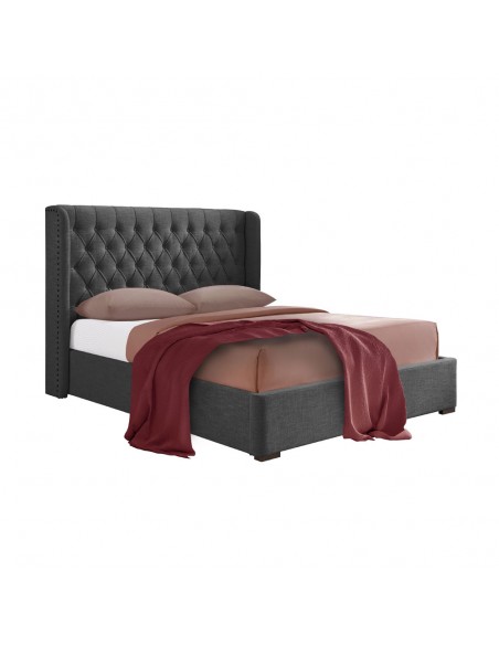 DUCHESS BED (FOR MATTRESS 160x200cm) FABRIC ANTHRACITE E1 MY