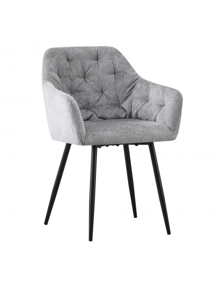 SAVVY ARMCHAIR FABRIC GREY LIGHT METAL BLACK