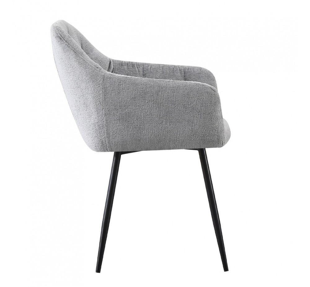 SAVVY ARMCHAIR FABRIC GREY LIGHT METAL BLACK