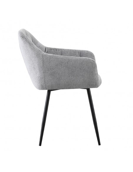 SAVVY ARMCHAIR FABRIC GREY LIGHT METAL BLACK