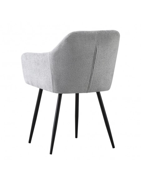 SAVVY ARMCHAIR FABRIC GREY LIGHT METAL BLACK