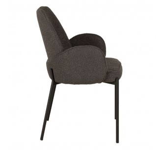 PETALS ARMCHAIR FABRIC GREY DARK METAL BLACK 2
