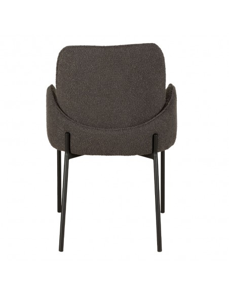 PETALS ARMCHAIR FABRIC GREY DARK METAL BLACK