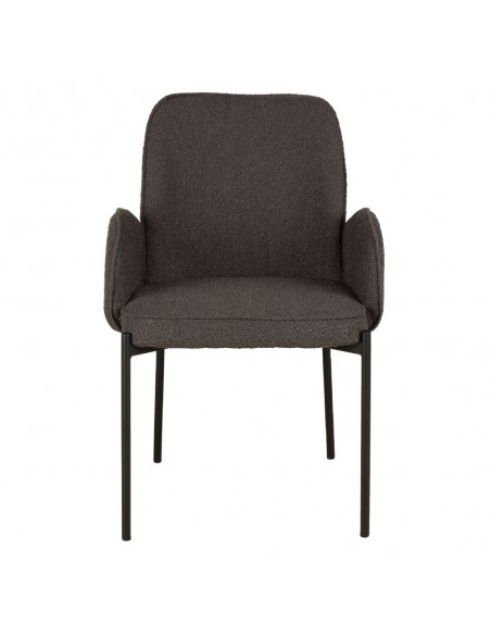 PETALS ARMCHAIR FABRIC GREY DARK METAL BLACK