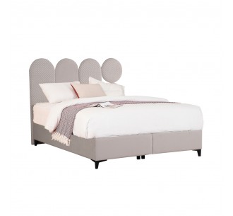 ABSTRACT BED WITH STORAGE (FOR MATTRESS 160x200cm) CHENILLE BEIGE WITH PATTERN 160x207xH130cm