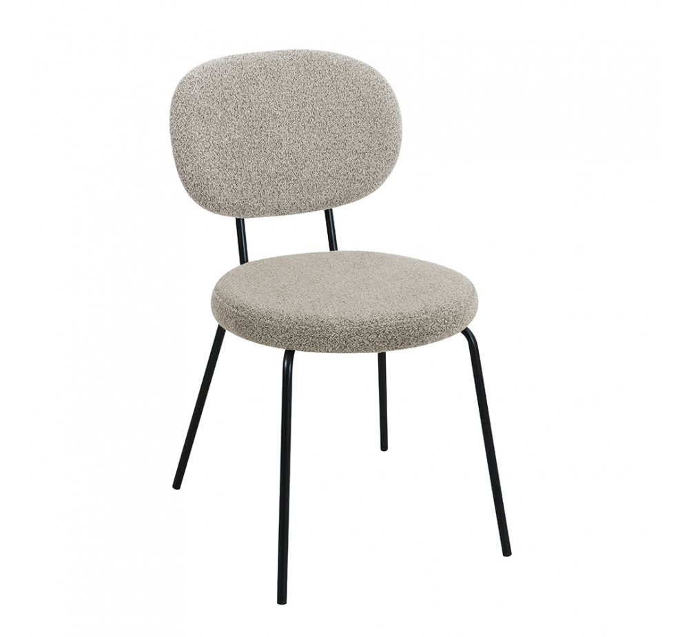 AMELIA CHAIR FABRIC ELEPHANT METAL BLACK