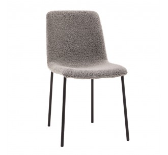 BRICK CHAIR FABRIC GREY METAL BLACK