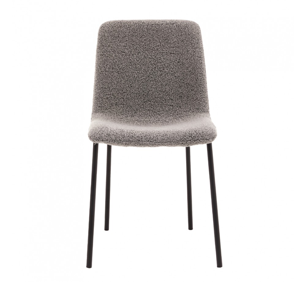 BRICK CHAIR FABRIC GREY METAL BLACK