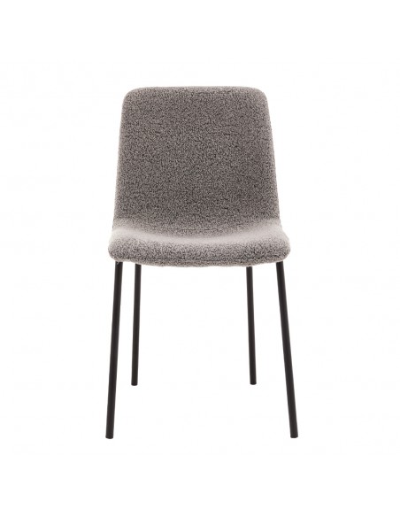 BRICK CHAIR FABRIC GREY METAL BLACK
