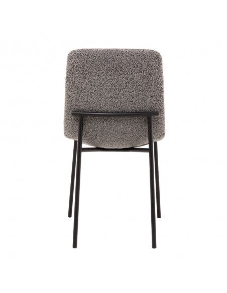 BRICK CHAIR FABRIC GREY METAL BLACK