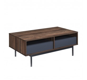 GROOVES COFFEE TABLE 2ΣΥΡΤΑΡΙΑ ΚΑΡΥΔΙ ΓΚΡΙ 110x60xH45cm