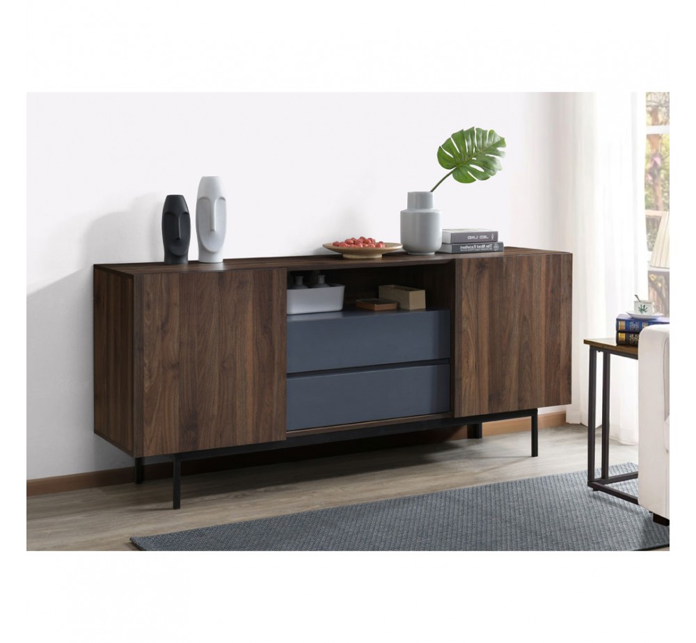 GROOVES ΜΠΟΥΦΕΣ 2ΠΟΡΤΕΣ 2ΣΥΡΤΑΡΙΑ ΚΑΡΥΔΙ ΓΚΡΙ 180x40xH80cm