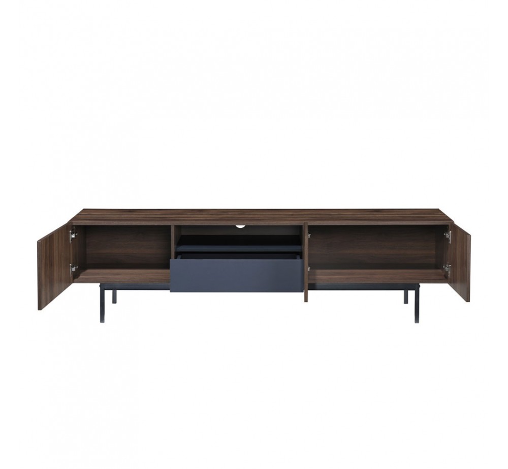 GROOVES TV STAND 3ΠΟΡΤΕΣ 1ΣΥΡΤΑΡΙ ΚΑΡΥΔΙ ΓΚΡΙ 180x40xH50cm