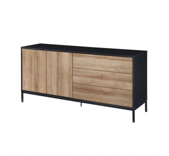 BLACKBIRD SIDEBOARD 2DOORS 3DRAWERS RIVIERA OAK BLACK 150x40x75.5cm