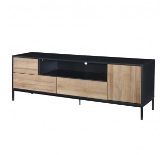 BLACKBIRD TV STAND RIVIERA OAK ΜΑΥΡΟ 160x40,5xH58cm