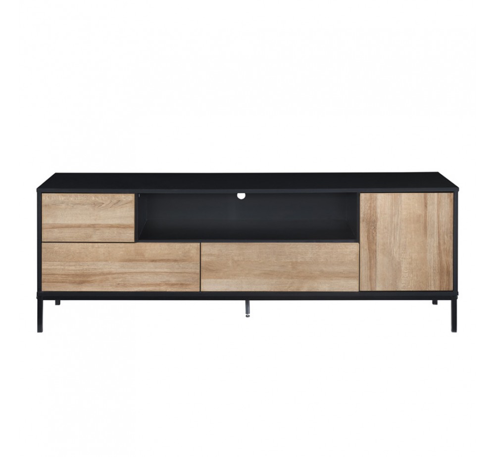 BLACKBIRD TV STAND RIVIERA OAK ΜΑΥΡΟ 160x40,5xH58cm