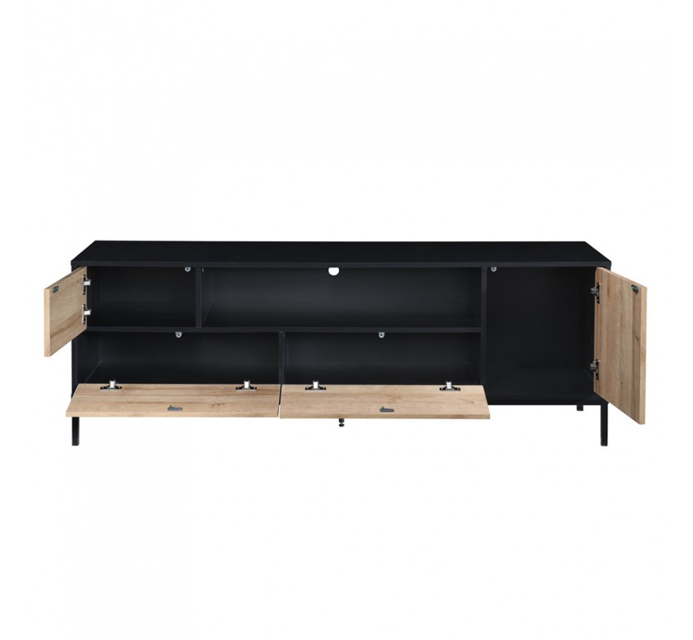 BLACKBIRD TV STAND RIVIERA OAK ΜΑΥΡΟ 160x40,5xH58cm