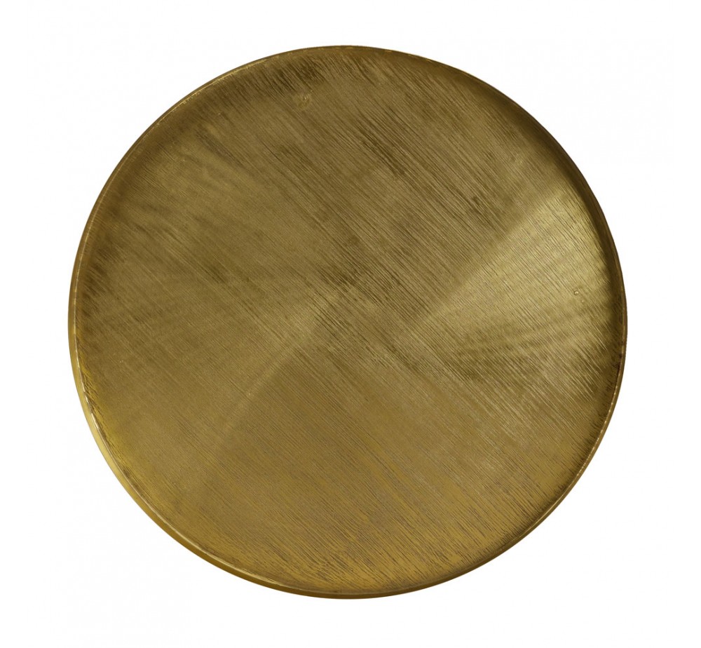 TOTALE COFFEE TABLE SET 2ΤΕΜ BRASS ANTIQUE ΜΑΥΡΟ 76x76xH43,5cm