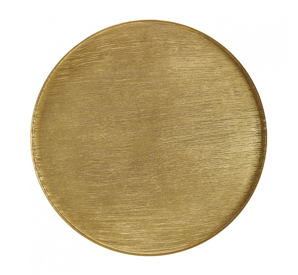 TOTALE SIDE TABLE SET 2ΤΕΜ BRASS ANTIQUE ΜΑΥΡΟ 49x49xH56cm