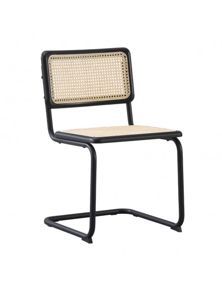 BROYER CHAIR WOOD RUBBERWOOD BLACK RATTAN