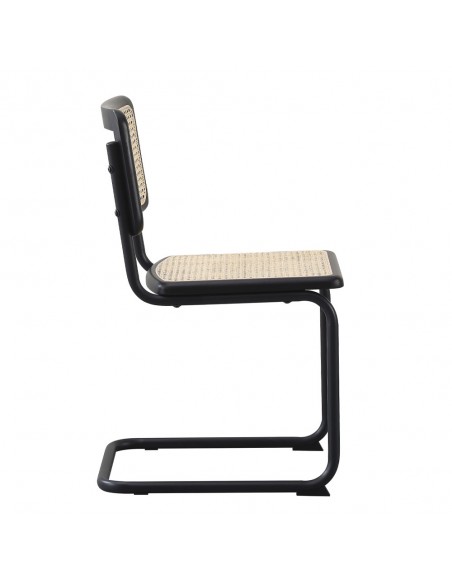 BROYER CHAIR WOOD RUBBERWOOD BLACK RATTAN