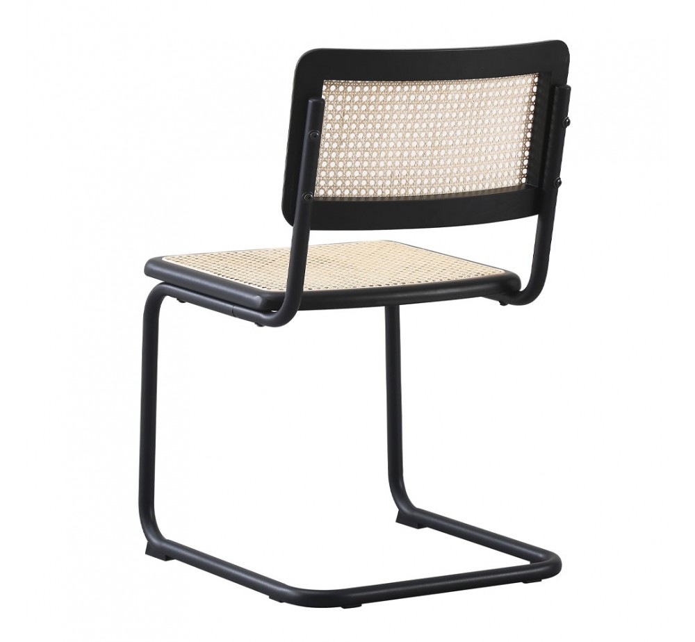 BROYER CHAIR WOOD RUBBERWOOD BLACK RATTAN