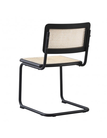 BROYER CHAIR WOOD RUBBERWOOD BLACK RATTAN