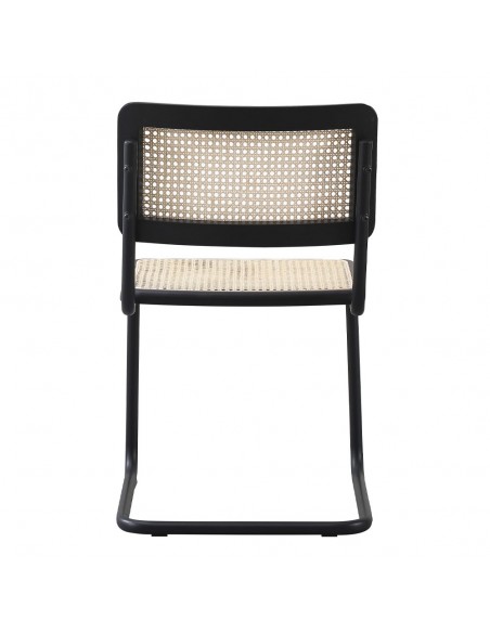 BROYER CHAIR WOOD RUBBERWOOD BLACK RATTAN