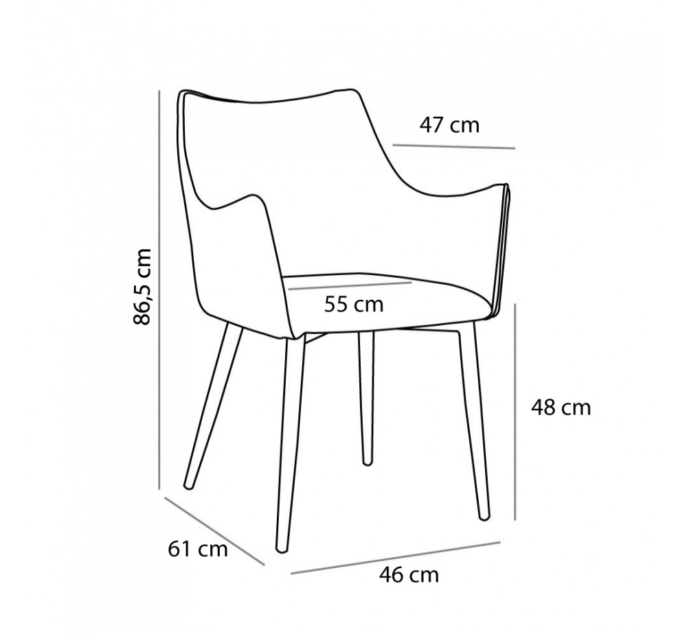 MALONE ΚΑΡΕΚΛΑ ΠΟΛΥΘΡΟΝΑ TABAC 46x61xH86,5cm