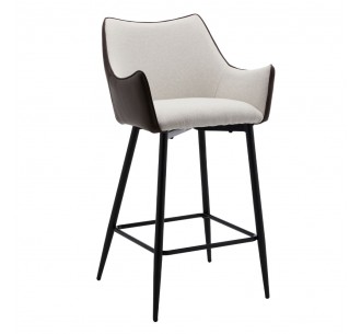 MALONE ΣΚΑΜΠΩ BAR ΓΚΡΙ ΑΝΟΙΧΤΟ ΚΑΦΕ ΣΚΟΥΡΟ 38x51xH96cm