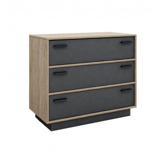 IMAGE PEDESTAL 3DRAWERS MELAMINE SONOMA GREY DARK 90x45xH78cm