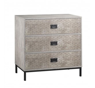 RUBIK PEDESTAL 3DRAWERS CEMENT LIGHT WITH PATTERN 80x40xH80cm