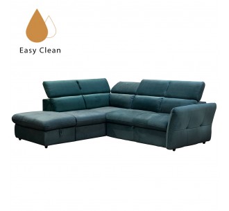 MONSERAT SOFA BED CORNER LEFT PETROL 254x224x90cm