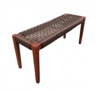 MESH BENCH BROWN ANTIQUE WALNUT 110x35xH40cm