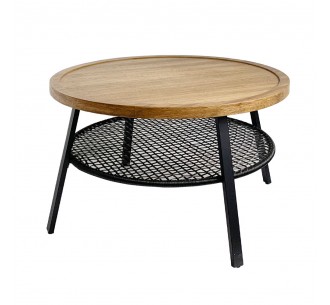 FILET COFFEE TABLE ΦΥΣΙΚΟ ΜΑΥΡΟ 75x75xH43cm